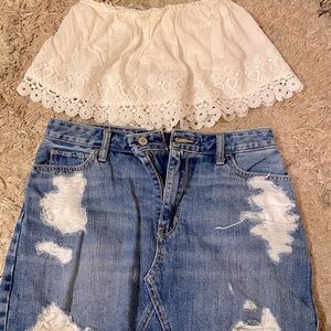 Boho Eyelet crop top from Hollister